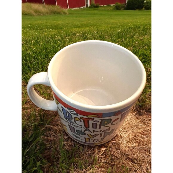 Vintage Coffee Mug Retired and Loving It Bright Humor 1995 Trisar Retirement - Picture 6 of 9